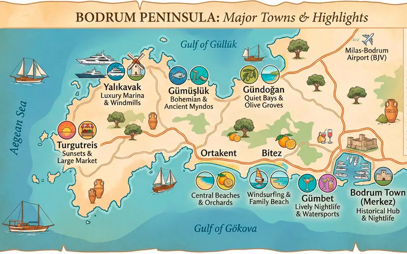 airport access across bodrum peninsula